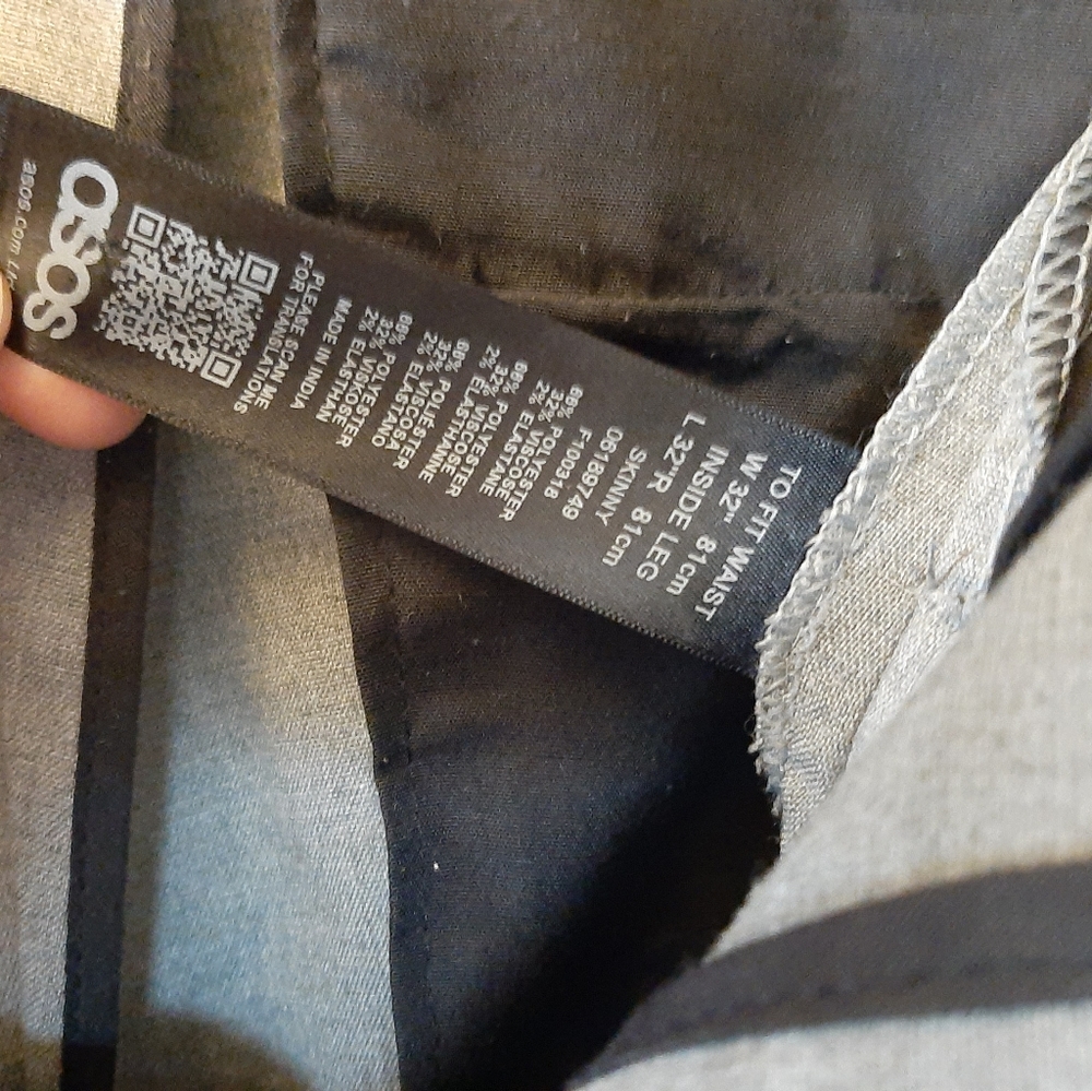 Mens ASOS Gray Slacks - Picture 3 of 3